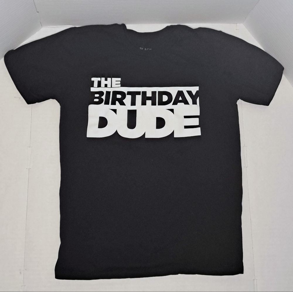 Teen Black Birthday Tee with White Text